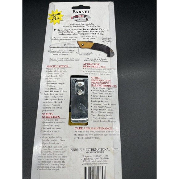 Barnel Z130+C Folding Saw Pocket Saw, 5.25” Straight Blade Tiger Tooth W/ case - Picture 4 of 7